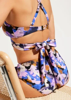 bonprix Nachhaltigere Materialien|Mix & Match^Bikini Oberteil schwarz/flieder bedruckt