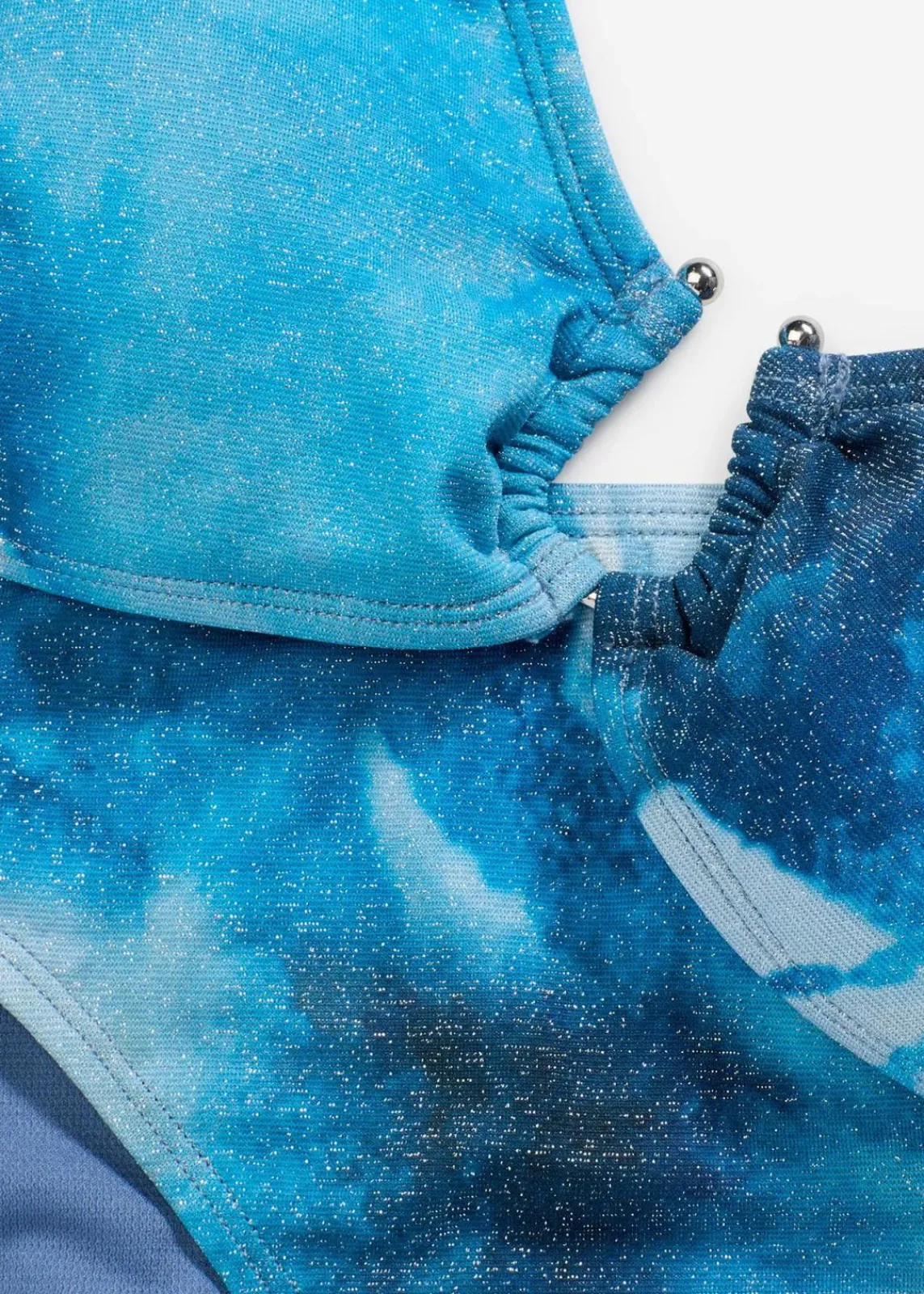 bonprix Bikinis^Bikini (2-tlg.Set) aus glitzerndem Material blau bedruckt