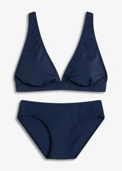 bonprix Nachhaltigere Materialien|Bikinis^Bikini (2-tlg.Set) aus glänzendem Material dunkelblau