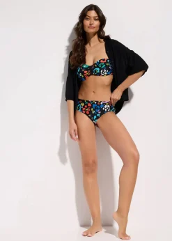 bonprix Nachhaltigere Materialien|Mix & Match^Bikinihose (2er Pack) schwarz+schwarz/bunt bedruckt