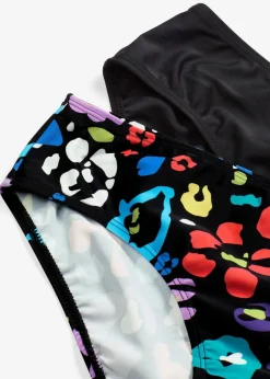 bonprix Nachhaltigere Materialien|Mix & Match^Bikinihose (2er Pack) schwarz+schwarz/bunt bedruckt