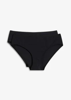 bonprix Nachhaltigere Materialien|Mix & Match^Bikinihose im Doppelpack (2er Pack) schwarz + schwarz