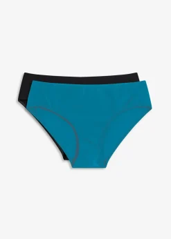 bonprix Nachhaltigere Materialien|Bademode·Tankinis^Bikinihose im Doppelpack (2er Pack) petrol + schwarz