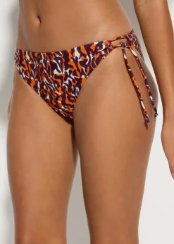 bonprix Nachhaltigere Materialien|Bademode·Tankinis^Bikinihose mit Bindedetail lila/hellbraun leo bedruckt