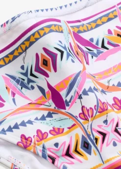 bonprix Nachhaltigere Materialien|Mix & Match^Bikinihose mit hohem Beinausschnitt weiß/lila graphisch