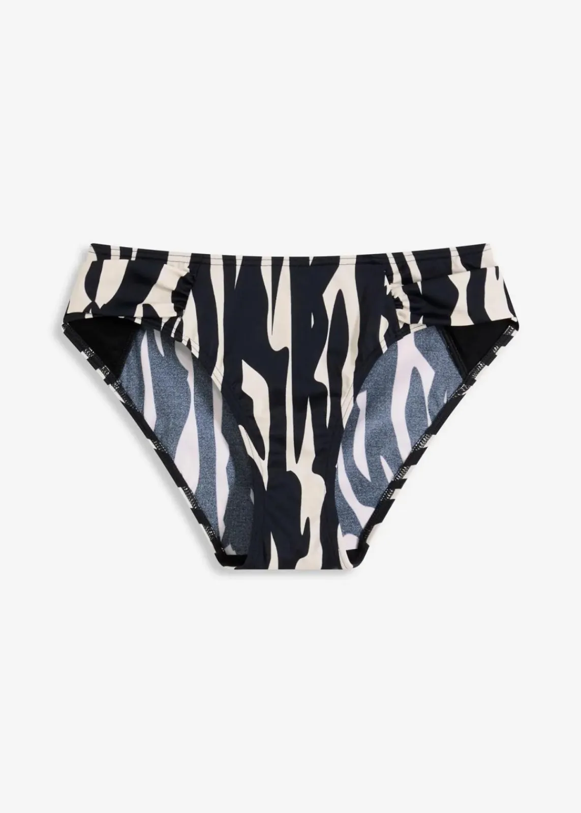 bonprix Nachhaltigere Materialien|Tankinis^Bikinihose mit normalem Beinausschnitt schwarz/beige graphisch