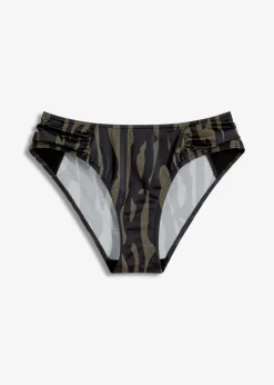 bonprix Nachhaltigere Materialien|Mix & Match^Bikinihose mit normalem Beinausschnitt schwarz/khaki graphisch