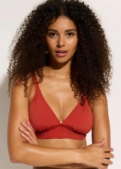 bonprix Nachhaltigere Materialien|Mix & Match^Bikinioberteil mit breitem Band rotbraun