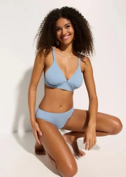 bonprix Nachhaltigere Materialien|Bikinis^Bikinioberteil mit breitem Band rauchblau