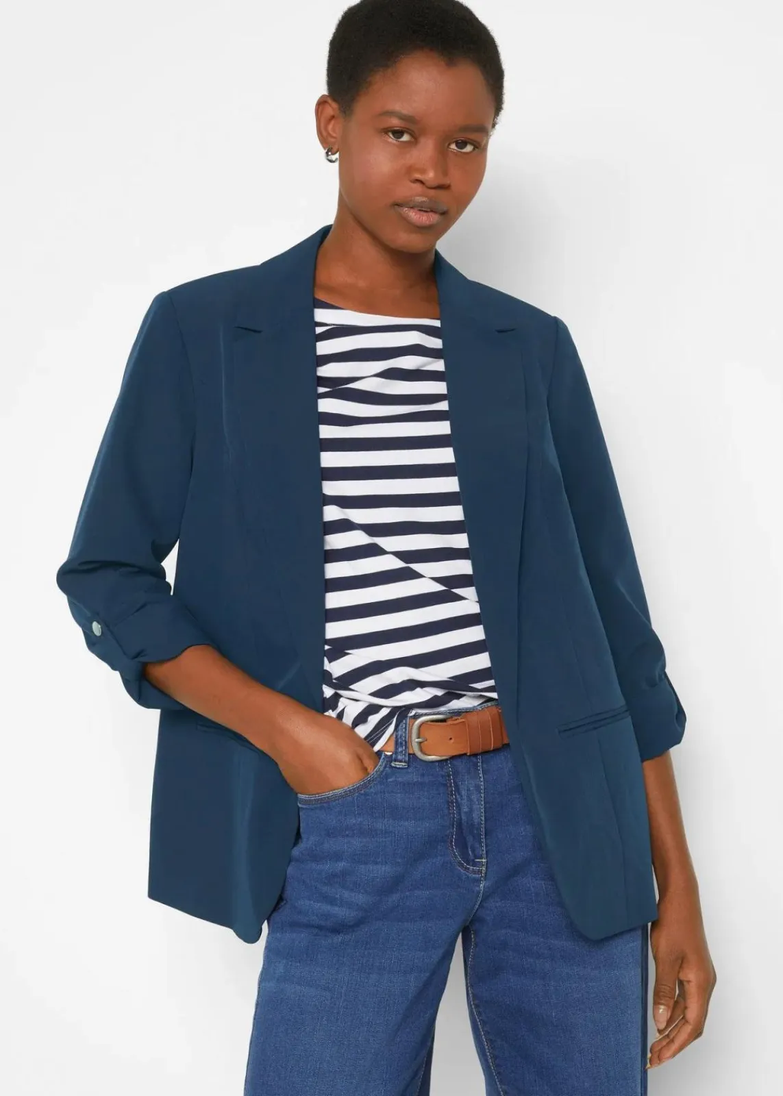 bonprix Blazer|Bekleidung·Basics^Blazer dunkelblau
