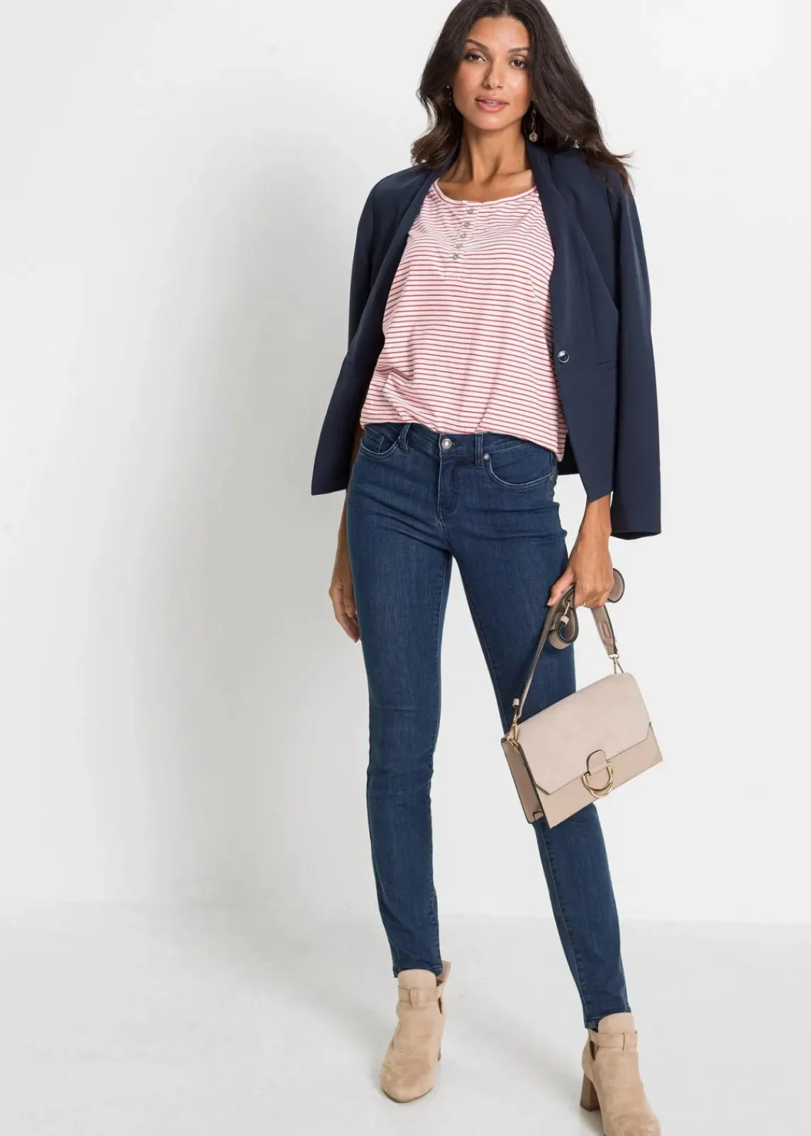 bonprix Kurzgrößen|Bekleidung·Basics^Blazer dunkelblau