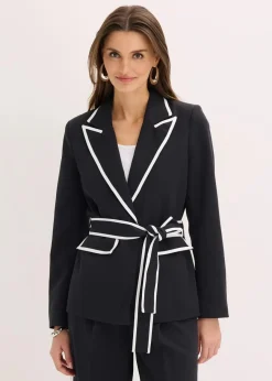 bonprix Bekleidung·Basics|Blazer^Blazer schwarz/weiß