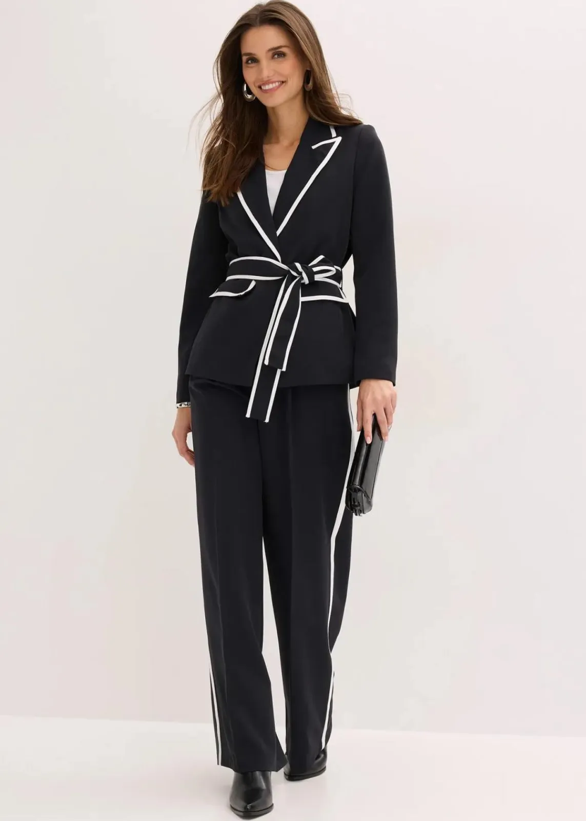 bonprix Bekleidung·Basics|Blazer^Blazer schwarz/weiß