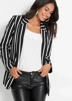 bonprix Bekleidung·Basics|Blazer^Blazer schwarz/wollweiß gestreift