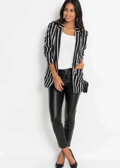 bonprix Bekleidung·Basics|Blazer^Blazer schwarz/wollweiß gestreift