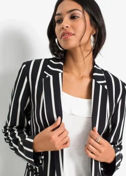 bonprix Bekleidung·Basics|Blazer^Blazer schwarz/wollweiß gestreift