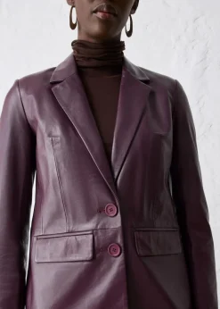 bonprix Bekleidung·Basics|Premium^Blazer aus Lammnappa weinrot