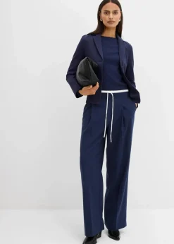 bonprix Bekleidung·Basics|Bekleidung·Blusen & Tuniken^Blazer aus Punto di Roma dunkelblau