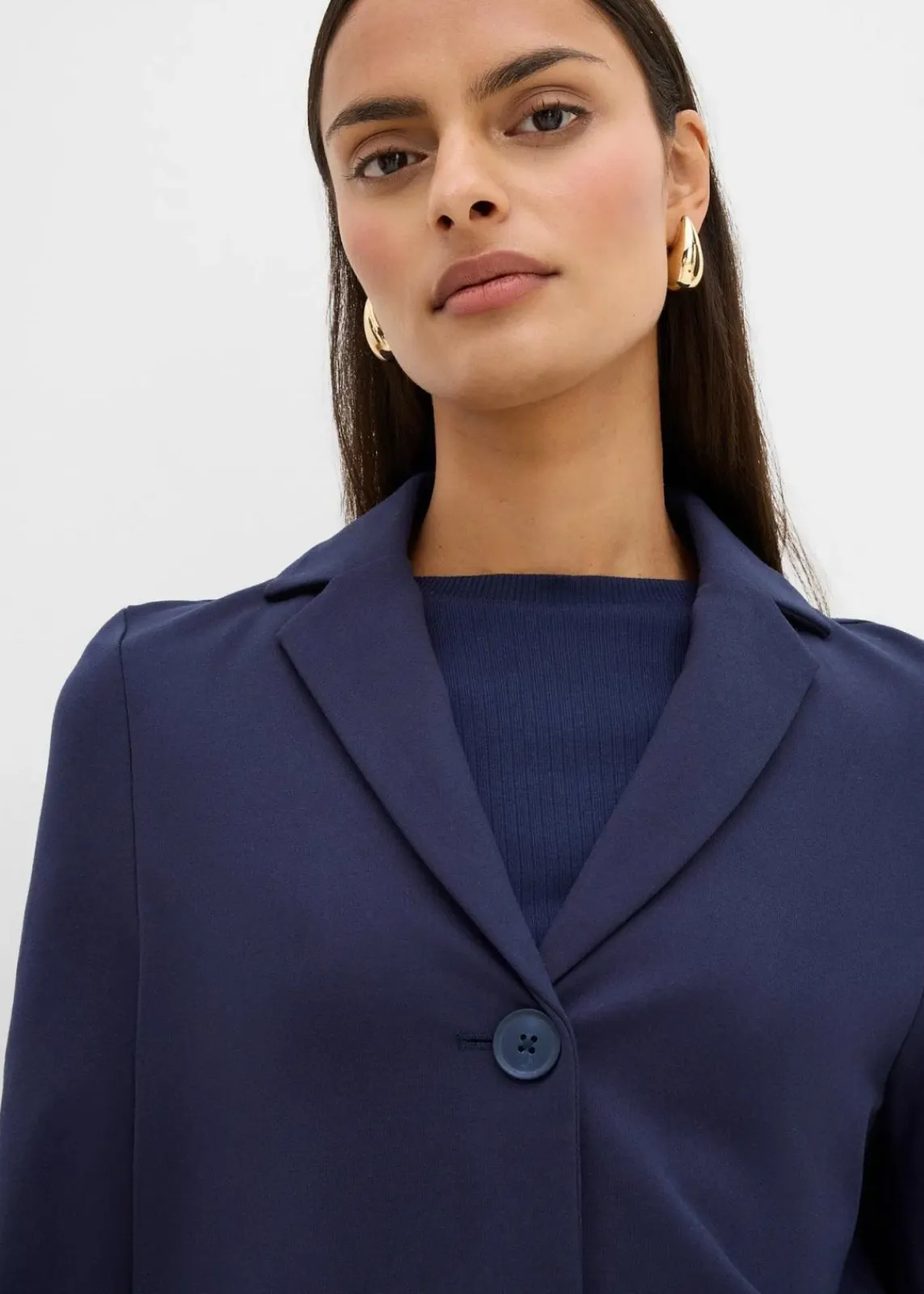 bonprix Bekleidung·Basics|Bekleidung·Blusen & Tuniken^Blazer aus Punto di Roma dunkelblau