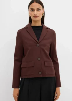 bonprix Sweat|Blazer^Blazer aus Punto di Roma dunkelbraun