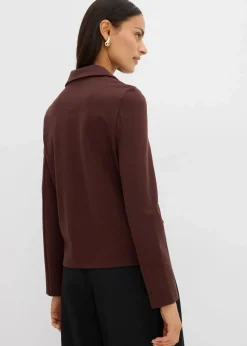 bonprix Sweat|Blazer^Blazer aus Punto di Roma dunkelbraun