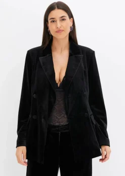 bonprix Bekleidung·Basics|Zweiteiler & Sets^Blazer aus softem Samt schwarz