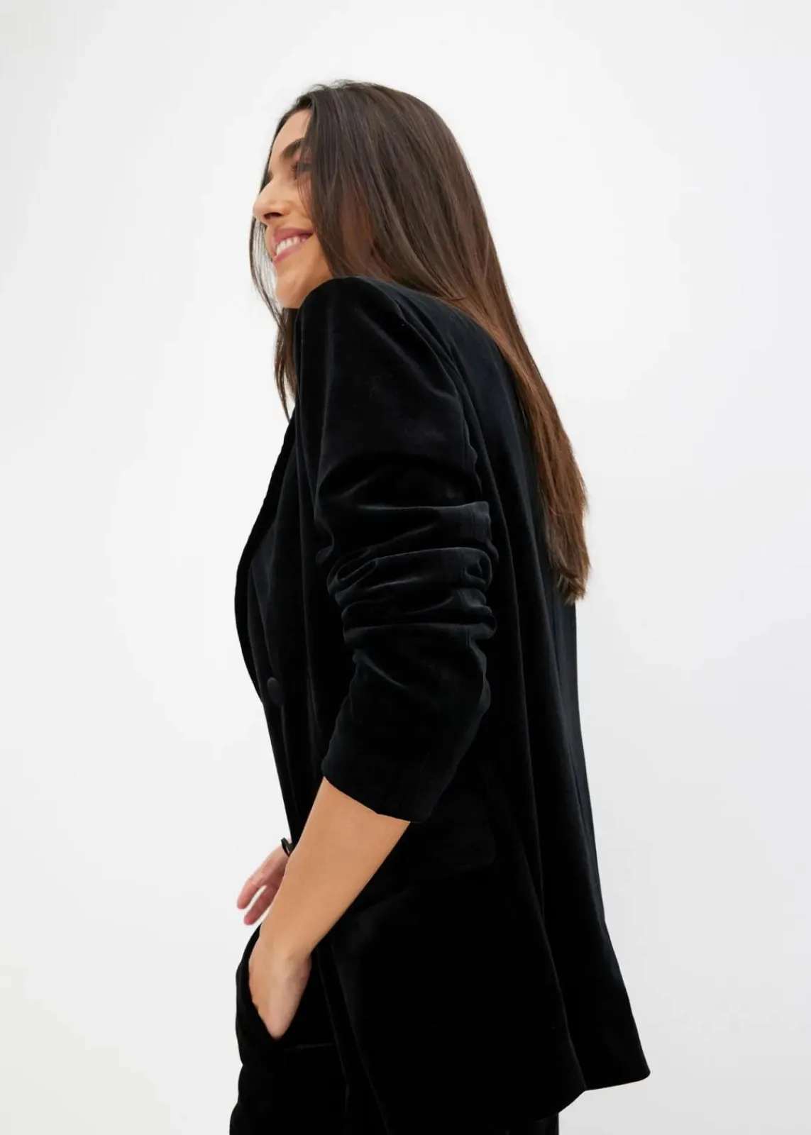 bonprix Bekleidung·Basics|Zweiteiler & Sets^Blazer aus softem Samt schwarz