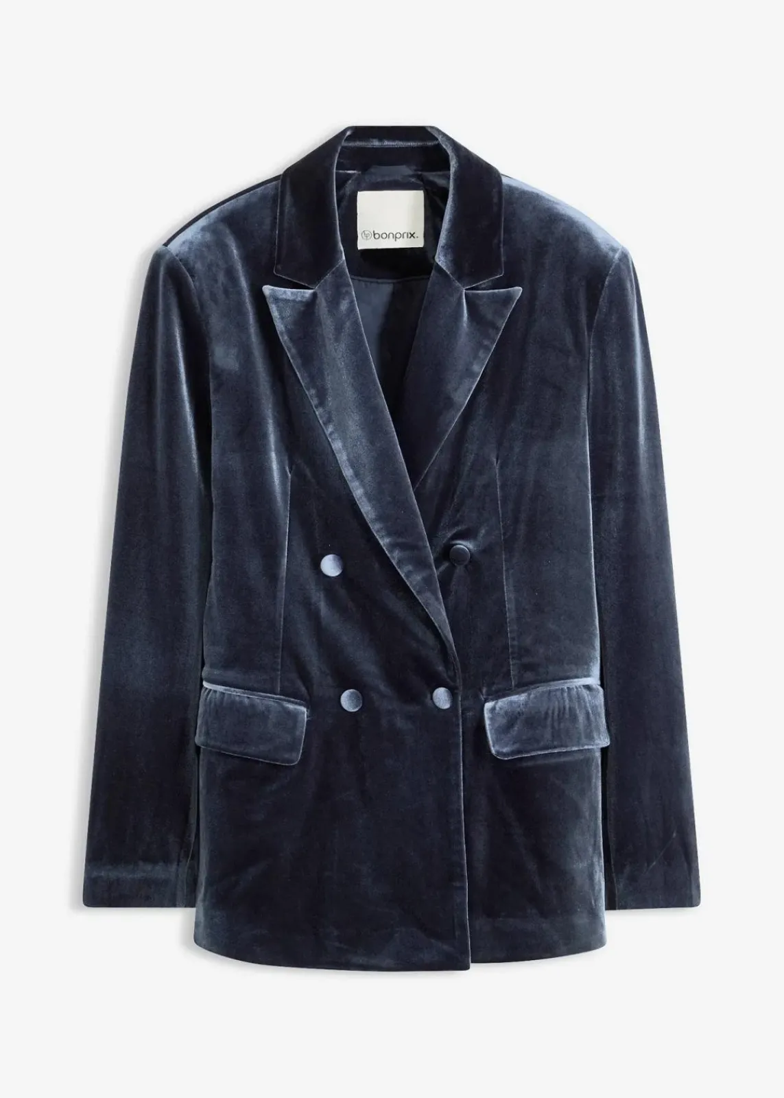 bonprix Blazer|Zweiteiler & Sets^Blazer aus softem Samt dunkelblau