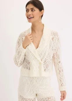 bonprix Blazer^Blazer aus Spitze creme