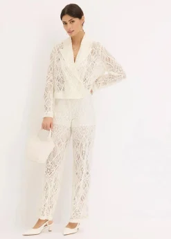 bonprix Blazer^Blazer aus Spitze creme