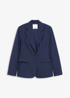 bonprix Bekleidung·Basics|Blazer^Blazer mit dekorativen Handstich Details dunkelblau