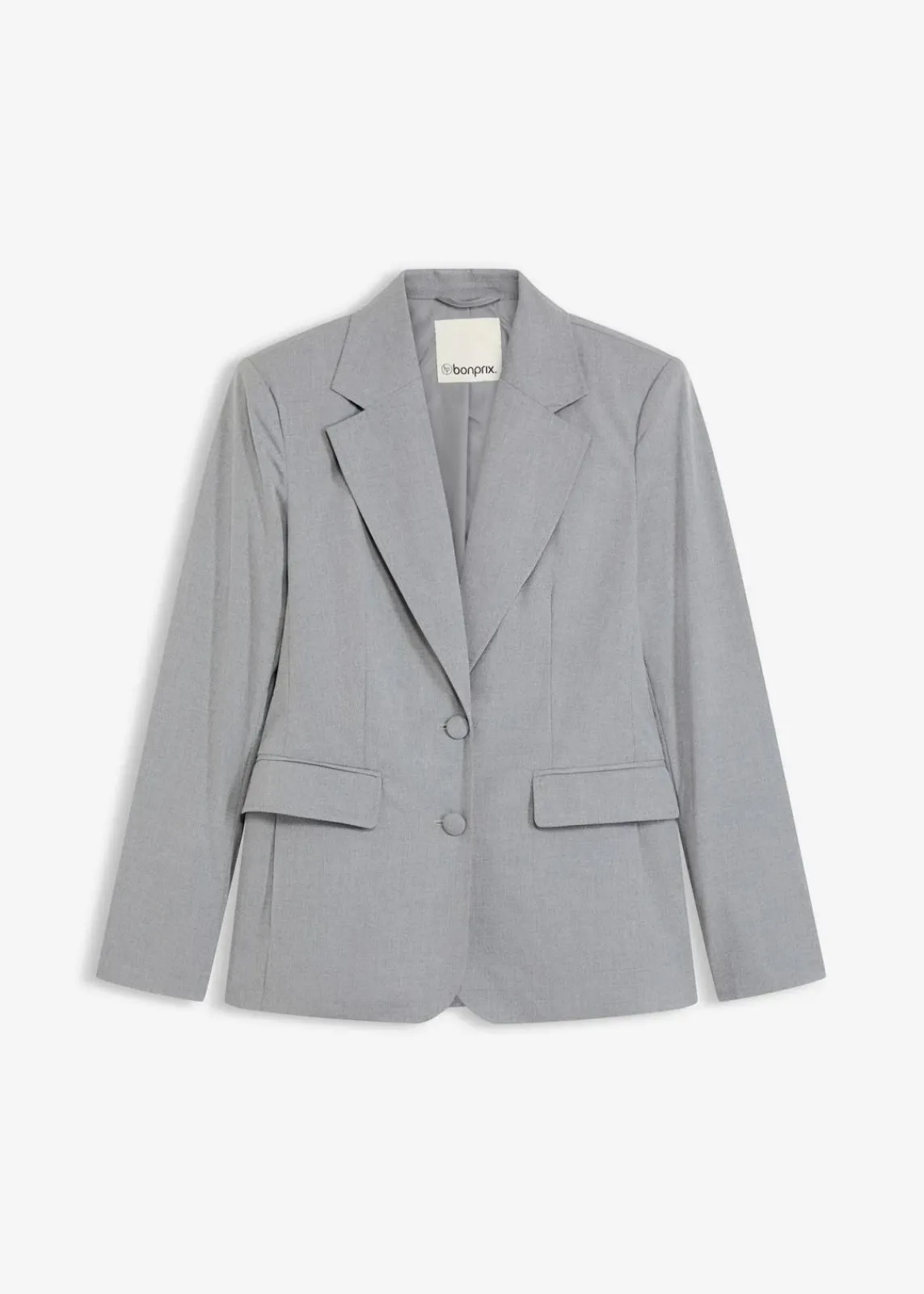 bonprix Blazer|Bekleidung·Basics^Blazer mit dekorativen Handstich Details grau meliert