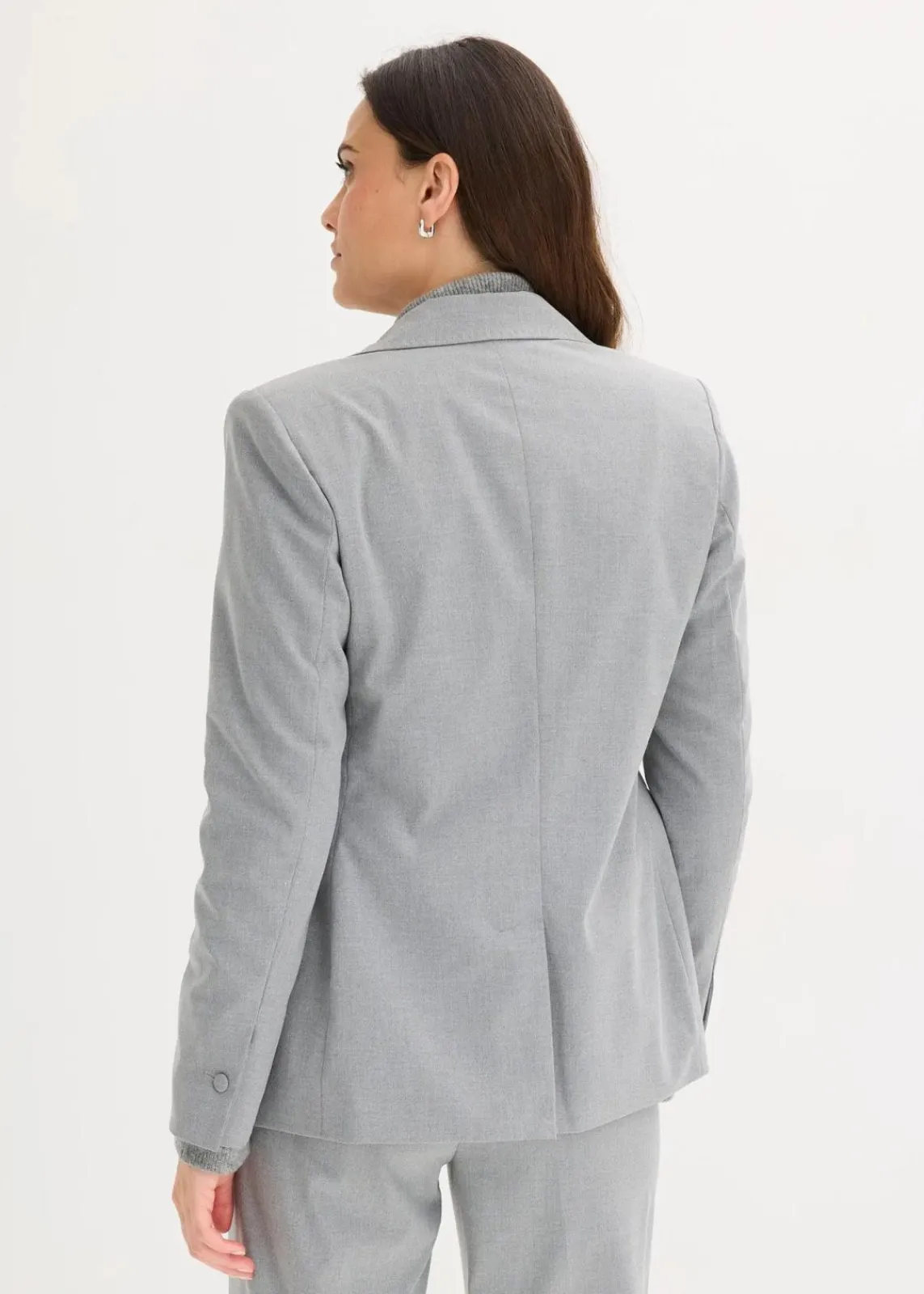 bonprix Blazer|Bekleidung·Basics^Blazer mit dekorativen Handstich Details grau meliert