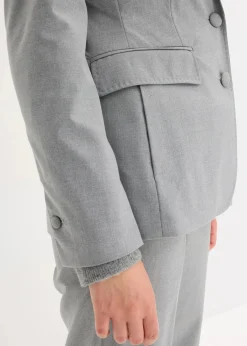 bonprix Blazer|Bekleidung·Basics^Blazer mit dekorativen Handstich Details grau meliert