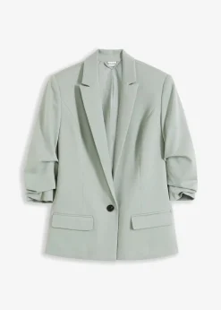 bonprix Nachhaltigere Materialien|Blazer^Blazer mit drapierten Ärmeln rauchgrün