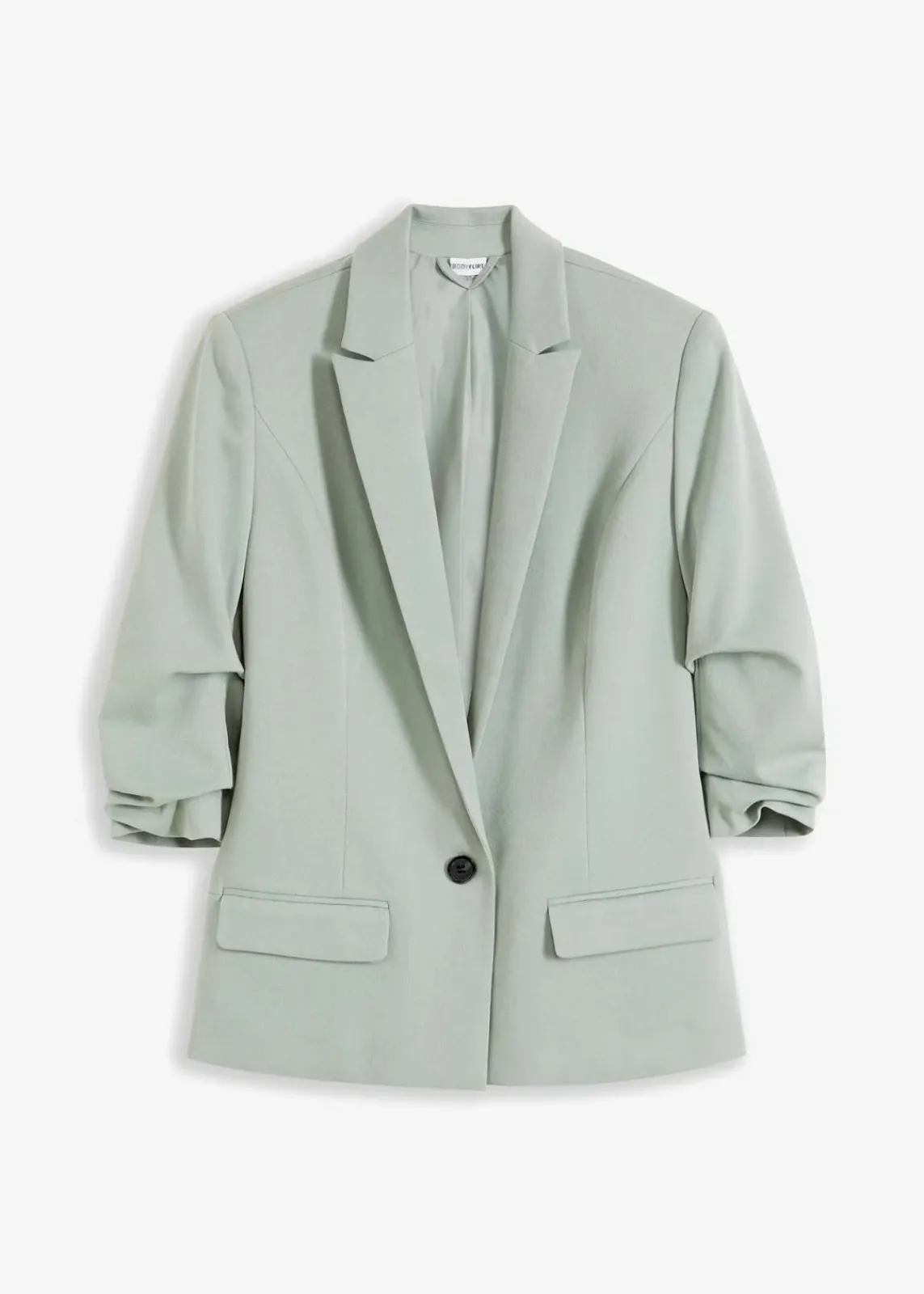 bonprix Nachhaltigere Materialien|Blazer^Blazer mit drapierten Ärmeln rauchgrün