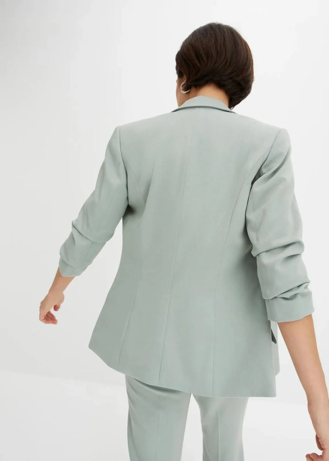 bonprix Nachhaltigere Materialien|Blazer^Blazer mit drapierten Ärmeln rauchgrün