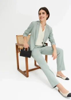 bonprix Nachhaltigere Materialien|Blazer^Blazer mit drapierten Ärmeln rauchgrün