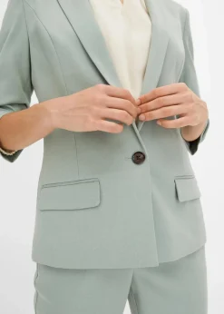 bonprix Nachhaltigere Materialien|Blazer^Blazer mit drapierten Ärmeln rauchgrün