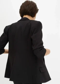 bonprix Nachhaltigere Materialien|Blazer^Blazer mit drapierten Ärmeln schwarz