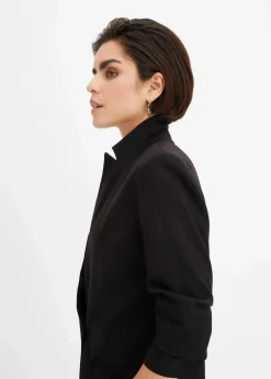 bonprix Nachhaltigere Materialien|Blazer^Blazer mit drapierten Ärmeln schwarz