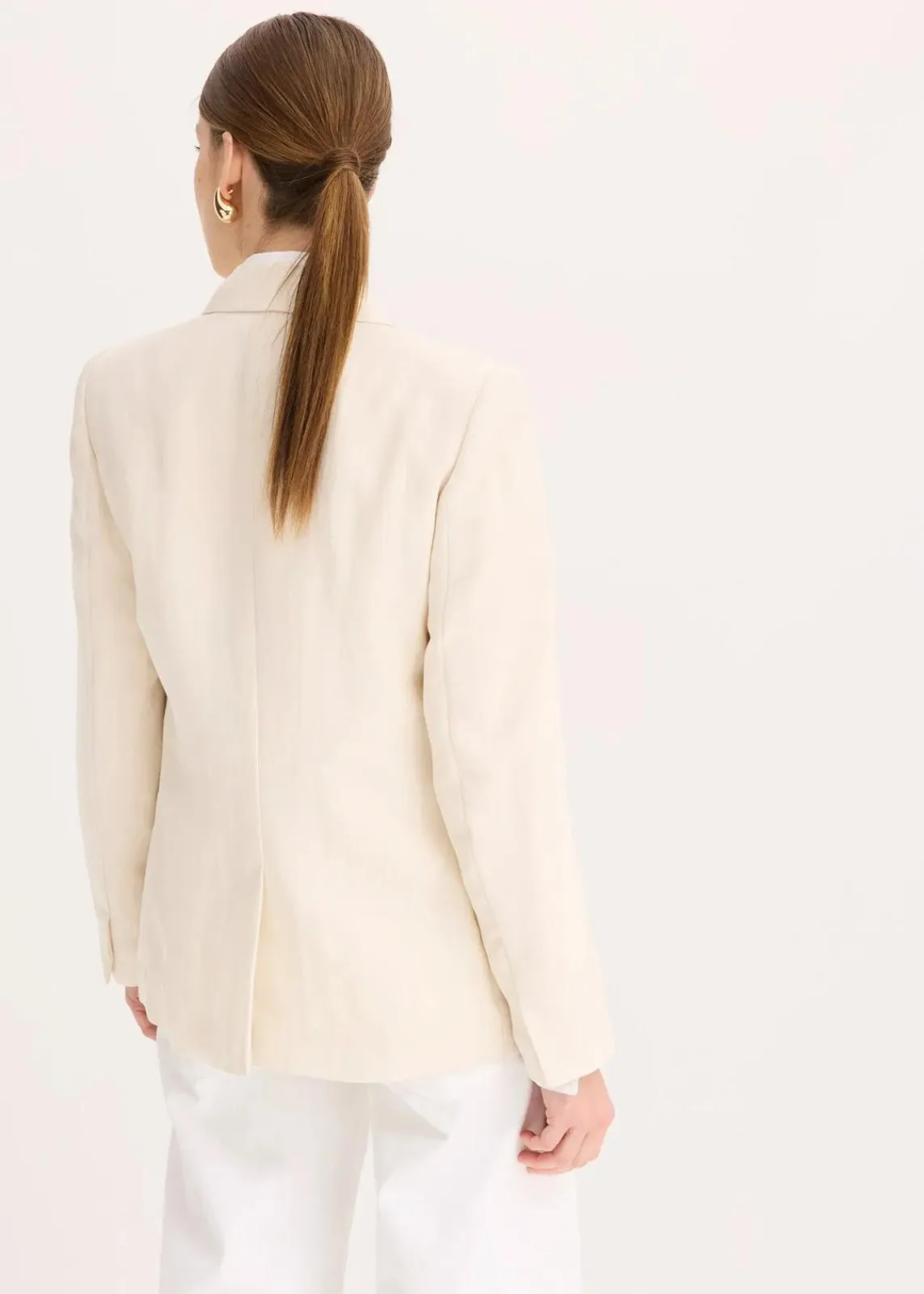 bonprix Blazer|Bekleidung·Basics^Blazer mit Lyocell im Crinklelook naturbeige