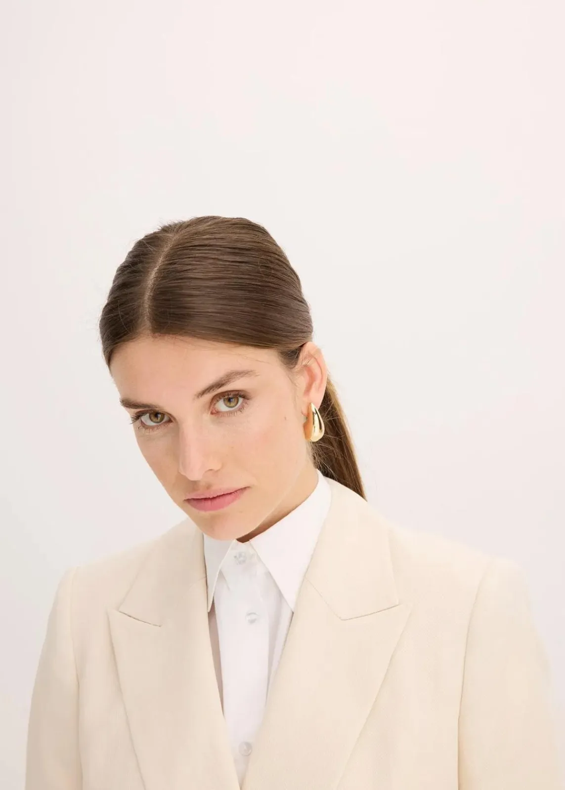 bonprix Blazer|Bekleidung·Basics^Blazer mit Lyocell im Crinklelook naturbeige