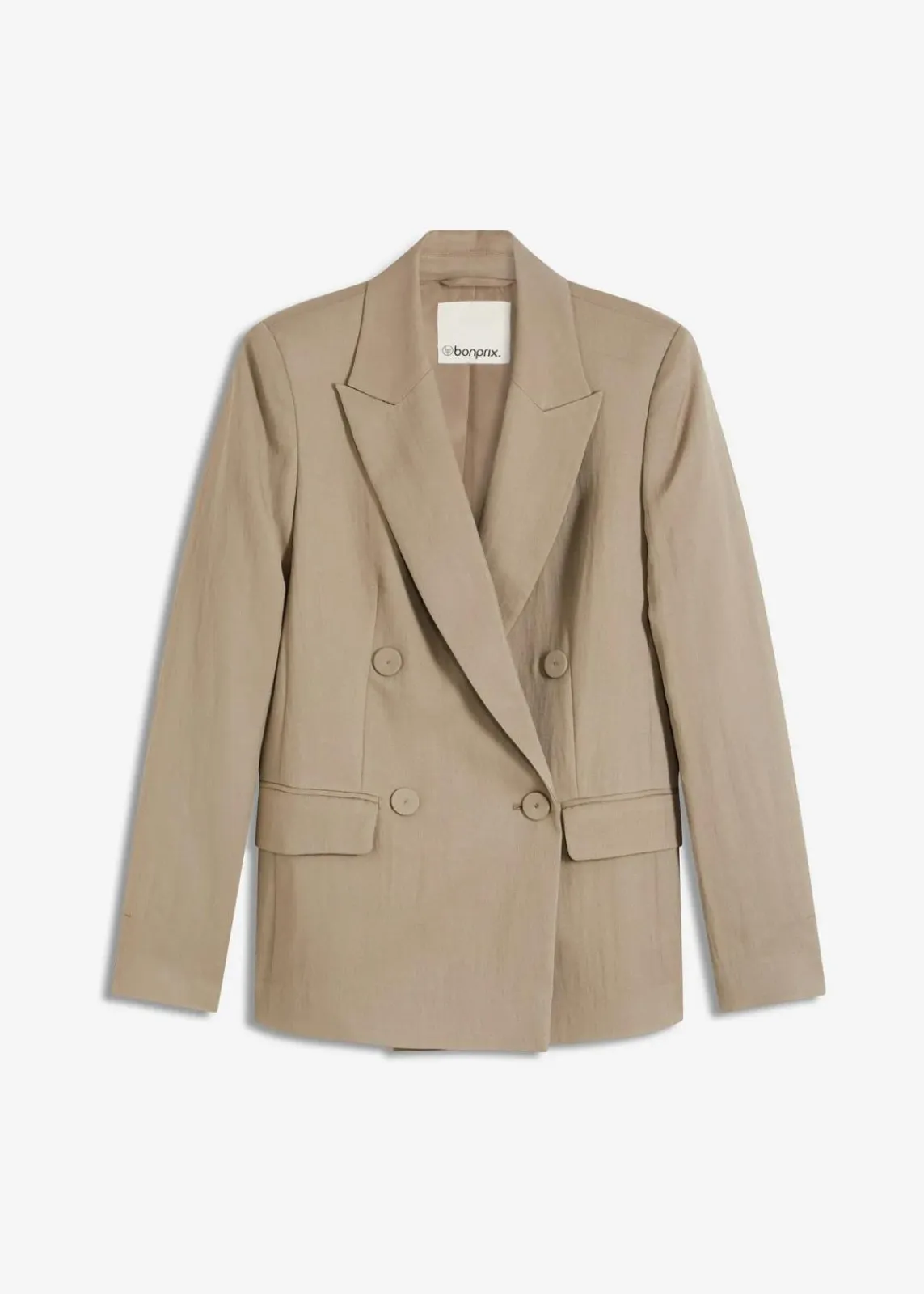 bonprix Bekleidung·Basics|Blazer^Blazer mit Lyocell im Crinklelook helloliv