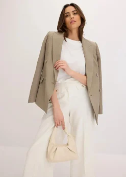 bonprix Bekleidung·Basics|Blazer^Blazer mit Lyocell im Crinklelook helloliv
