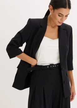 bonprix Blazer^Blazer mit modisch betonten Schultern schwarz