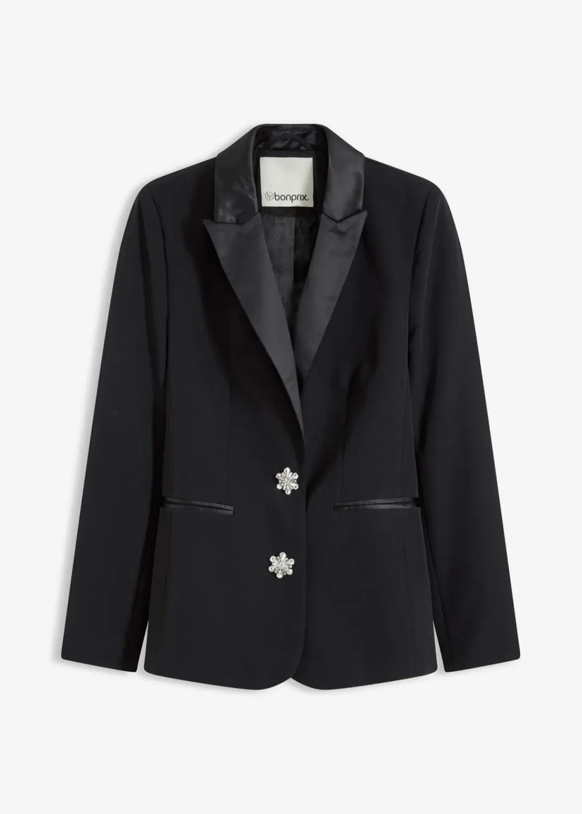 bonprix Bekleidung·Basics|Festliche Mode^Blazer mit Schmuckknöpfen schwarz
