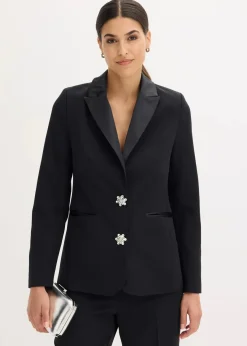bonprix Bekleidung·Basics|Festliche Mode^Blazer mit Schmuckknöpfen schwarz