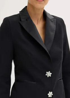 bonprix Bekleidung·Basics|Festliche Mode^Blazer mit Schmuckknöpfen schwarz