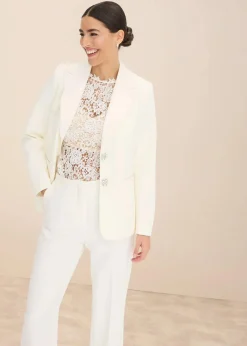 bonprix Blazer^Blazer mit Schmuckknöpfen wollweiß